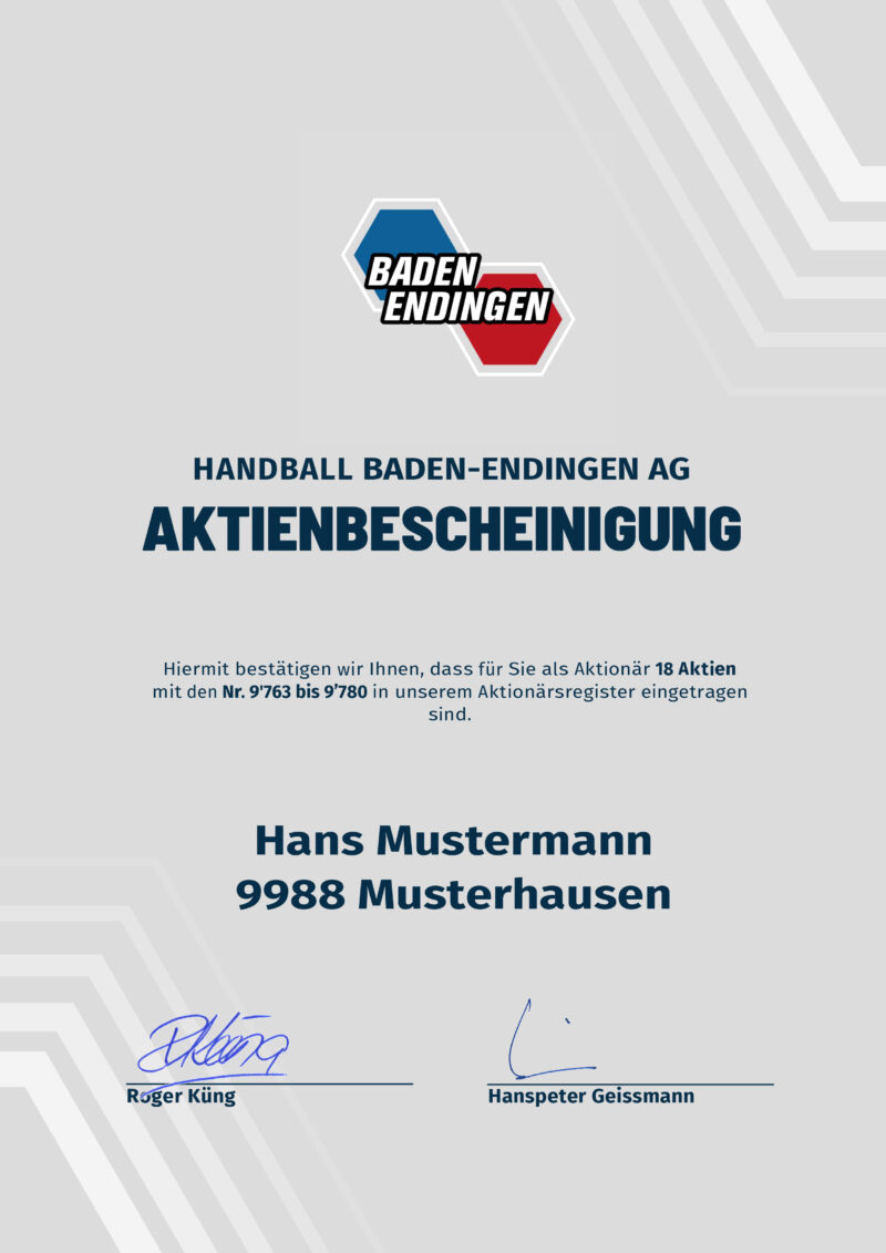 Aktien Baden-Endingen AG